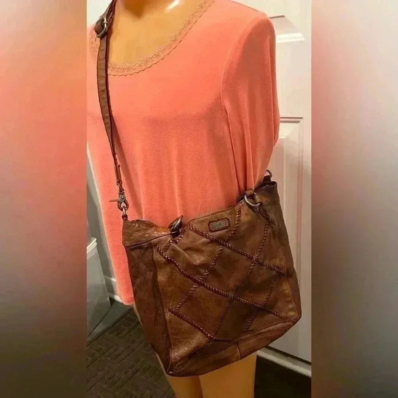 SPIKES & SPARROW Tan Stitch Shoulder Bag. Very good leather bag. - Picture 1 of 10